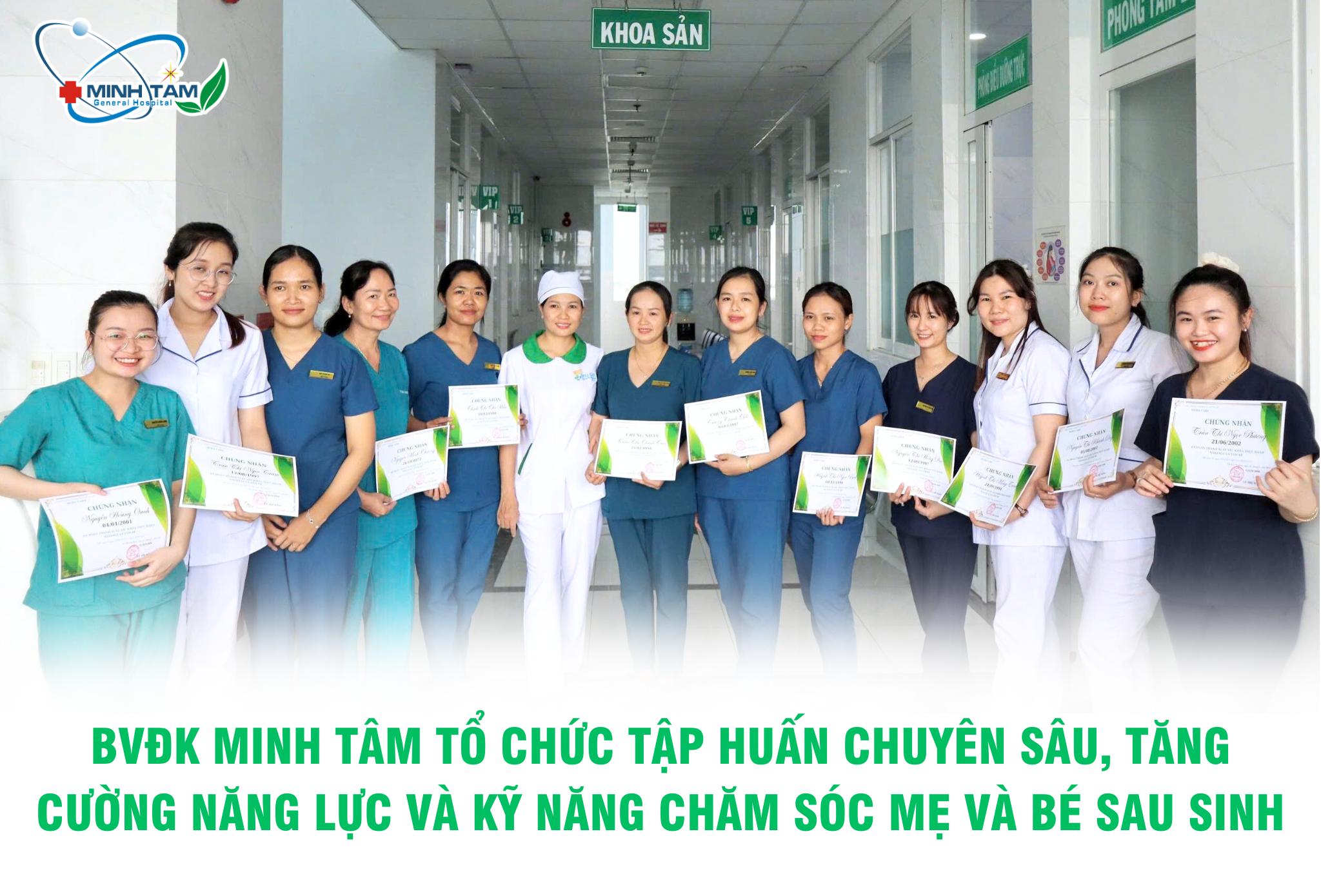 BVĐK MINH TÂM TỔ CHỨC TẬP HUẤN CHUYÊN SÂU, TĂNG CƯỜNG NĂNG LỰC VÀ KỸ NĂNG CHĂM SÓC MẸ VÀ BÉ SAU SINH